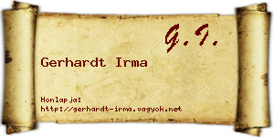 Gerhardt Irma névjegykártya